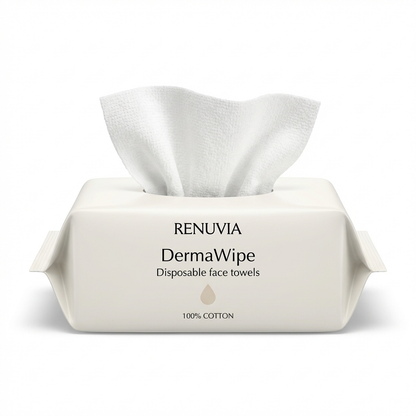 DermaWipe™ - 100x Hygienische Gesichtstücher aus 100% Baumwolle