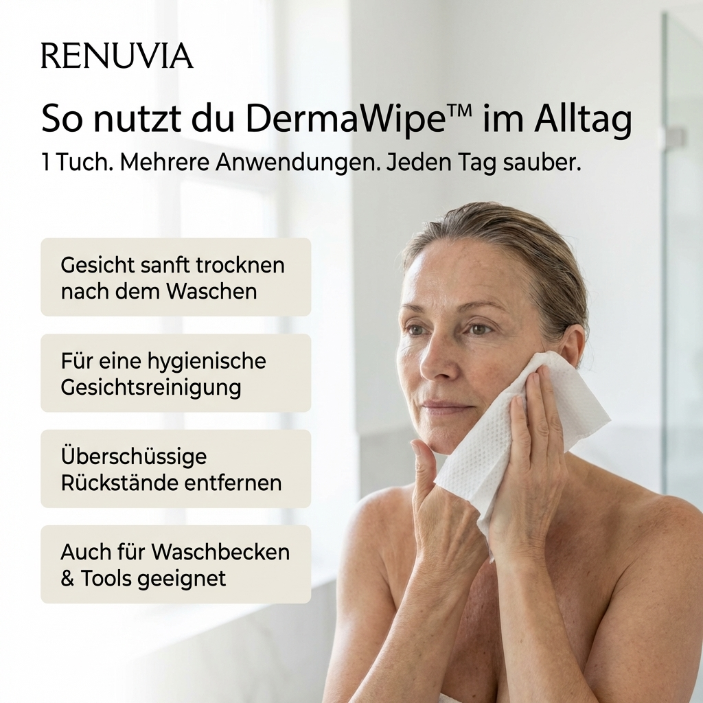 DermaWipe™ - 100x Hygienische Gesichtstücher aus 100% Baumwolle