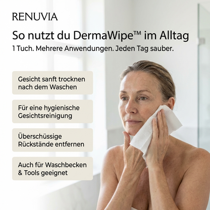 DermaWipe™ - 100x Hygienische Gesichtstücher aus 100% Baumwolle