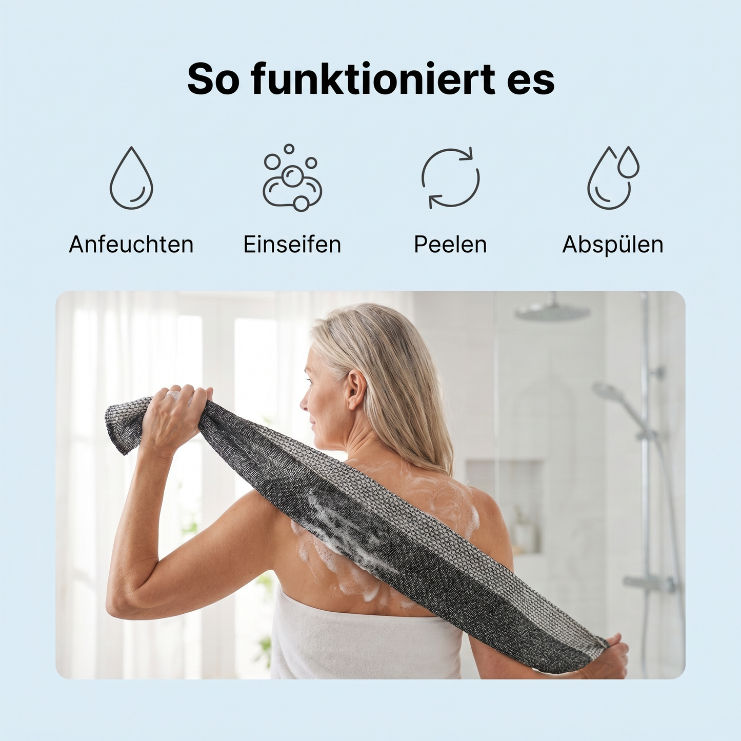 Renuvia SilkTouch - antibakterielles Peeling-Duschtuch